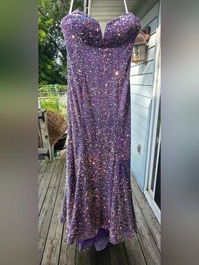 Lavender Sequin Prom Dress